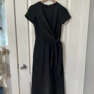 COS Chic Black Jumpsuit with Pockets and Waist Tie, Size 2
